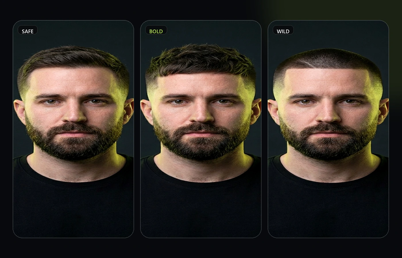 Photorealistic Safe Bold Wild hairstyle range